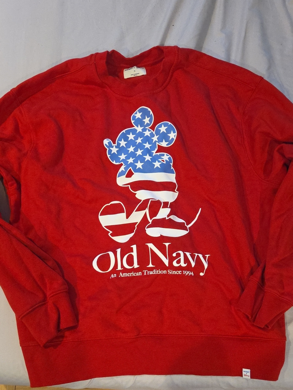Old Navy Women’s Red Crewneck Sweatshirt with Patriotic Graphic
